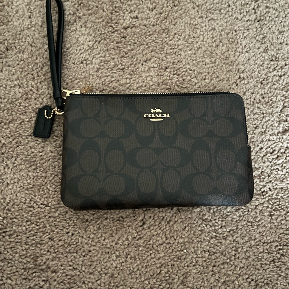 Coach Signature Black and Brown Wristlet